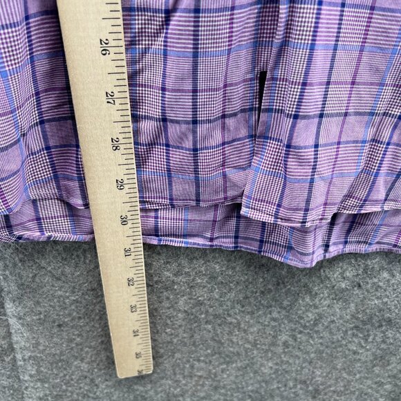 Hugo Boss Dress Shirt Men 16.5 42 Pink Button Down Windowpane Dress Slim Classic - Picture 4 of 10